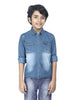 REVERSE AOP DENIM F/S SHIRT
