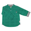 CHINESE COLLAR WITH HALF PLKT 3/4TH ROLL UP SLV SHIRT