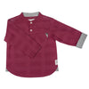 CHINESE COLLAR WITH HALF PLKT 3/4TH ROLL UP SLV SHIRT