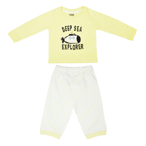 BABY KNIT SET BOYS STRIPER+AOP FRONT OPEN S/S WITH SHORTS
