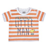 BABY KNIT SET BOYS LITTLE MAN STRIPER+AOP FRONT OPEN F/S WITH PAJAMA