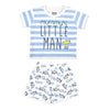 BABY KNIT SET BOYS LITTLE MAN STRIPER+AOP FRONT OPEN F/S WITH PAJAMA