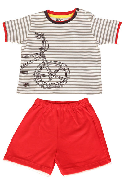 BOYS KNIT SET BOAT GRAPHIC