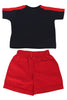 KNIT/TWILL SET BOYS LITTLE MARINE  R/N S/S WITH SHORTS