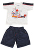 KNIT/TWILL SET BOYS LITTLE MARINE  R/N S/S WITH SHORTS