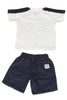 KNIT/TWILL SET BOYS LITTLE MARINE  R/N S/S WITH SHORTS