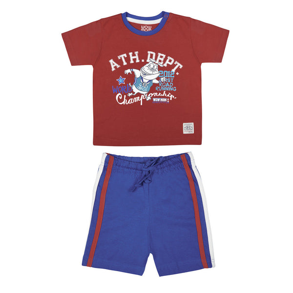 ATH.DEPT BOYS KNIT SET H/S WITH SHORTS