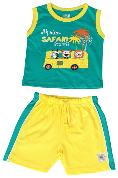 AFRICA SAFARI BOYS KNIT SET S/L WITH SHORTS