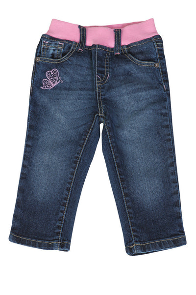 DENIM F/L WITH RIB WAIST