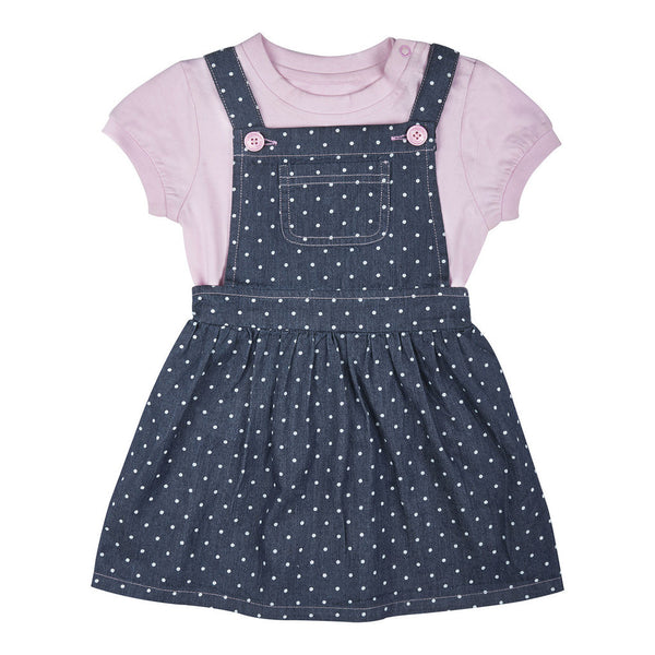 SILKY DENIM POLKA AOP DUNGREE WITH TEE