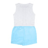 ROMPER WITH LACE AND POPLIN SHORTS