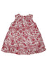 AOP CORAL FLORAL PLEATED SLV LESS FROCK