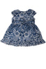 AOP FLORAL BLUE WITH FLUTTER SLV FROCK