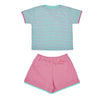 BABY KNIT SET GIRLS BORN IN FRONT OPEN S/S WITH SHORTS