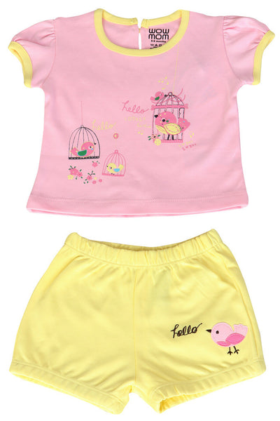 BABY KNIT SET GIRLS BUNNY FRONT OPEN F/S WITH PAJAMA