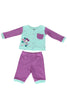 BABY KNIT SET GIRLS POLKA FRONT OPEN F/S WITH PAJAMA