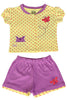 BABY KNIT SET GIRLS POLKA+BUTTERFLY FRONT OPEN S/S WITH SHORTS