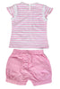 KNIT/TWILL SET GIRLS CUTE LITTLE BEE R/N S/S WITH SHORTS